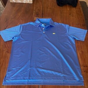 Men's Blue Masters Striped Polo Shirt
